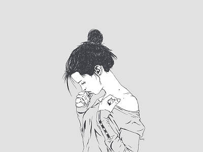 Dreamer ai digital drawing fashion future girl hairbun portrait surface sweater tumblr