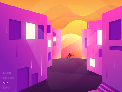 City card illustration poster ui