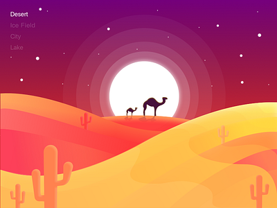 Desert illustration poster ui