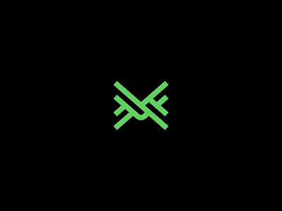 M brand design for sale green icon letter logo logotype m play