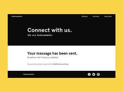 Instrument® - Message sent editorial ui ux web design