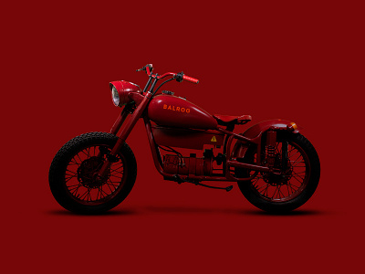 Ms.Balrog 3d colour hallmark motorbike nedz13 red