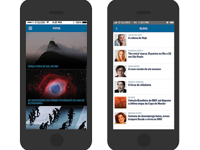 App O globo 2 app mobile ui