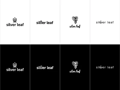 Silver Leaf Logo Exploration abstract black and white branding hand drawn identity design leaf line illustration logo minimalist design modern sans serif