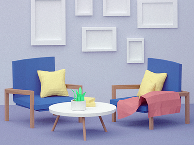 First Blender! 3d blender furniture interior