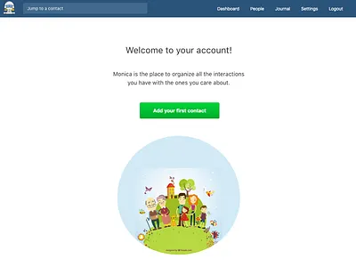 New welcome screen monica onboarding prm saas welcome