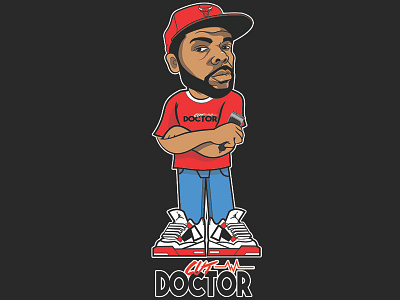 Cut Doctor art barber design illustration jordan logo red vector