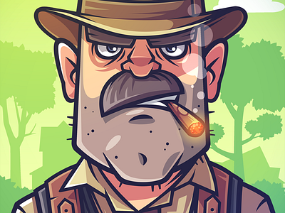 Detective character detective funny game illustration man vector