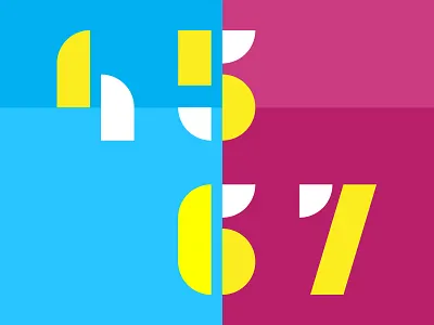 4 5 6 7 branding identity logotype number numbers numeral typo typography