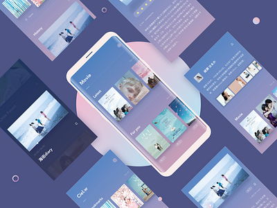 Movie App app clean concept gradient movie ui