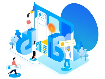 illustration for teambition landing page illustration project management tool