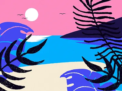 Paradise adobe beach colors editorial illustration illustrator ilustracion summer texture vector