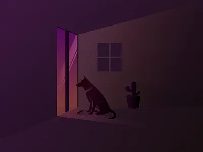 Waiting for the master🐕 dark dog loyal texture waiting