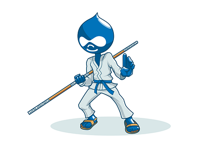 Mascot for the Drupal Dojo Re-Boot cartoon character drupal drupal dojo karate mascot re boot tech vector