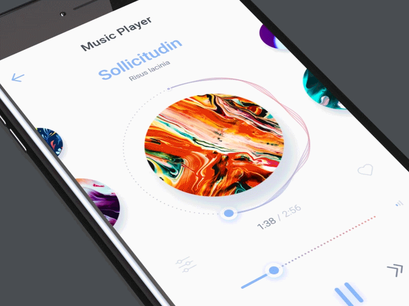 Music Player animation app apple clean illustration interaction interface ios music player product design ui ux