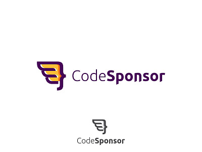 Code Sponsor angel branding code coding help logo sponsor support wing