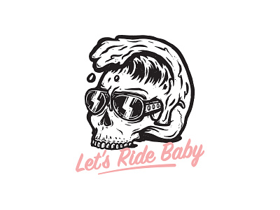 King is still alife elvis illustration illustrator skeleton skull surf surfing vector vintage