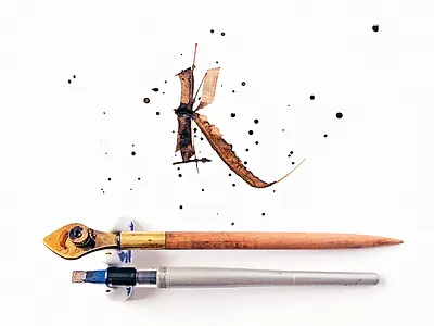 k calligraphy fraktur lettering parallel pen ruling pen