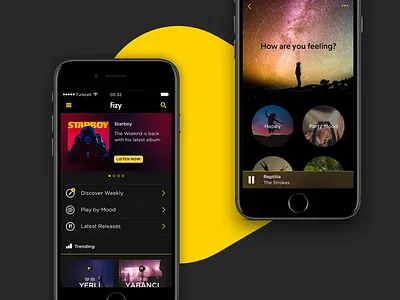 Fizy Mobile App debut dribbble fizy mood music service streaming