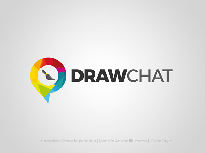 Draw Chat App Icon Logo Design app chat draw icon logo