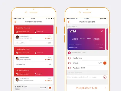 Handyman Services- Checkout & Payment Options card cart checkout handyman options payment shopping