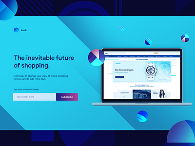 Landing page blue colorful landing light website