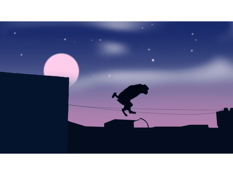 Maybe one day I'll finish a passion project animals cell character cityscape gif jump monkey nature planet earth silhouette sky stars