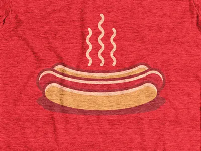 The Hot Dog Shirt Dribbble Cotton Bureau hot dog icon illustration junk food minimalist red t shirt