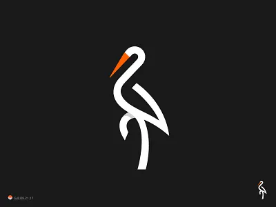 Storky bird identity logo logotype mark symbol