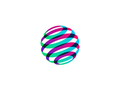 Globe 3d circle colorful global globe lines logo overlap transparency trust