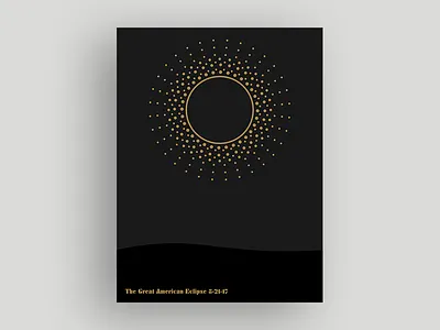 The Great American Eclipes For Dribbbs american color dots eclipse great illustration lines minimal shapes sun
