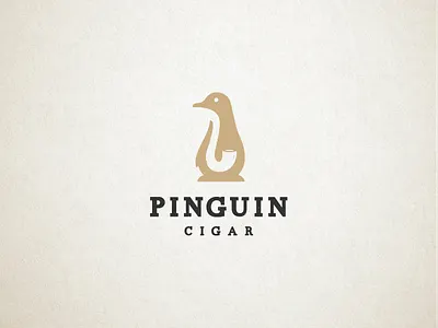 penguin and smoking pipe bird logo mark minimal penguin pipe simple smoking symbol