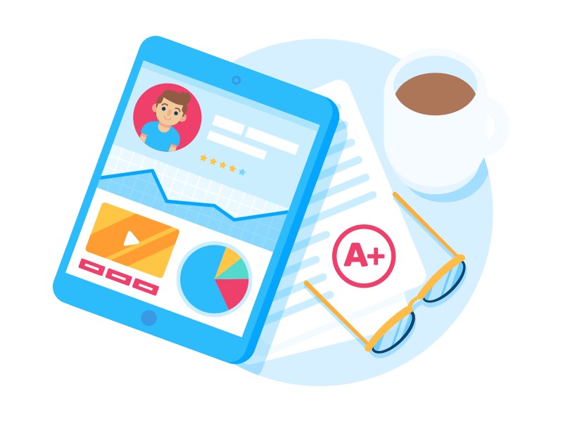 Illustration | "Portfolium Educators & Employers" branding color design education employers homepage illustration onboarding startup