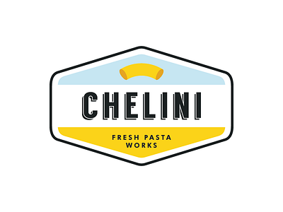 Chelini Logo badge c fast food italian letspanda logo macaroni mark pasta restaurant retro