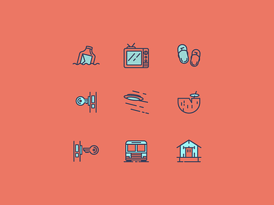 757BnB Icons bus capacity check in check out email icon icon design tv whole house