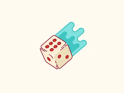 Comet dice icon boardgame dice game icon illustrator line pastel tail