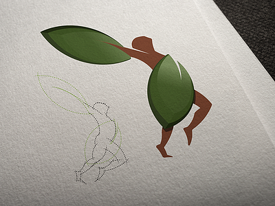 Man With Green Wings bio eco green leaf logo man model wings