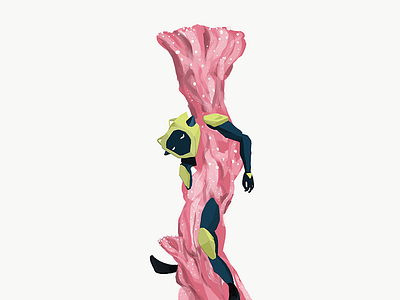Crystallized abzu coral reef illustration ocean