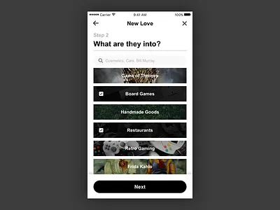Topic Selection ui ux