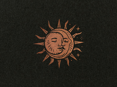 Solar Eclkiss eclipse hand drawn icon illustration minimal moon mystic solar stars sun