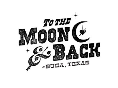 Moon & Back ampersand design moon old school rubber stamp text typography vintage wedding wedding invite wedding reception western