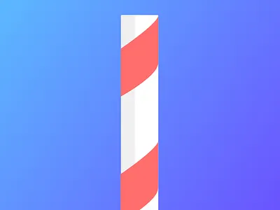 Straw cool depth fun gradient illustration paper party red straw