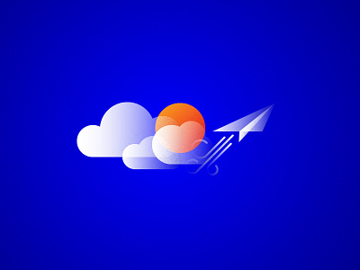 soarin' airplane cloud focus lab grain illo illustration moon paper sky sun texture