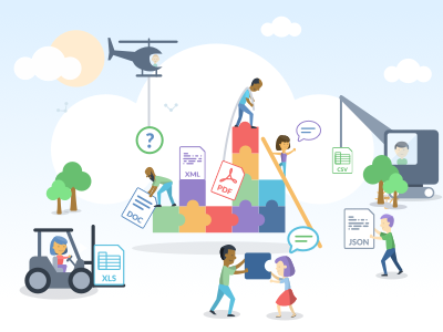 Developing with data csv data data.world doc illustration json teamwork xls