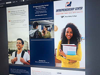 WVC Entrepreneurship Center Brochure branding brochure content imagery print quotes trifold