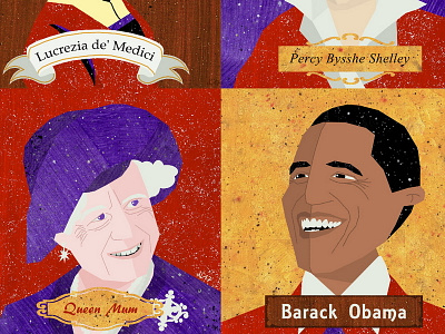 August 4th birthdays illustration lucrezia obama portraits queen mum shelley