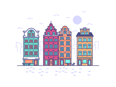 Visiting Stockholm! buildings graphic design holiday illustration old buildings old town skyline stockholm sweden travel