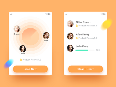 Dribbble9 card history transfer ui