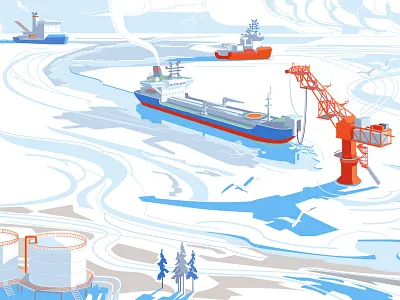 ntc gazprom-neft arctic gazprom illustration oil vector