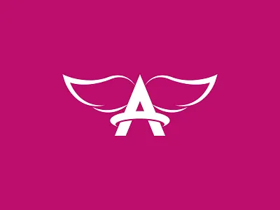 Winged A a angel halo logo logomark winged wings